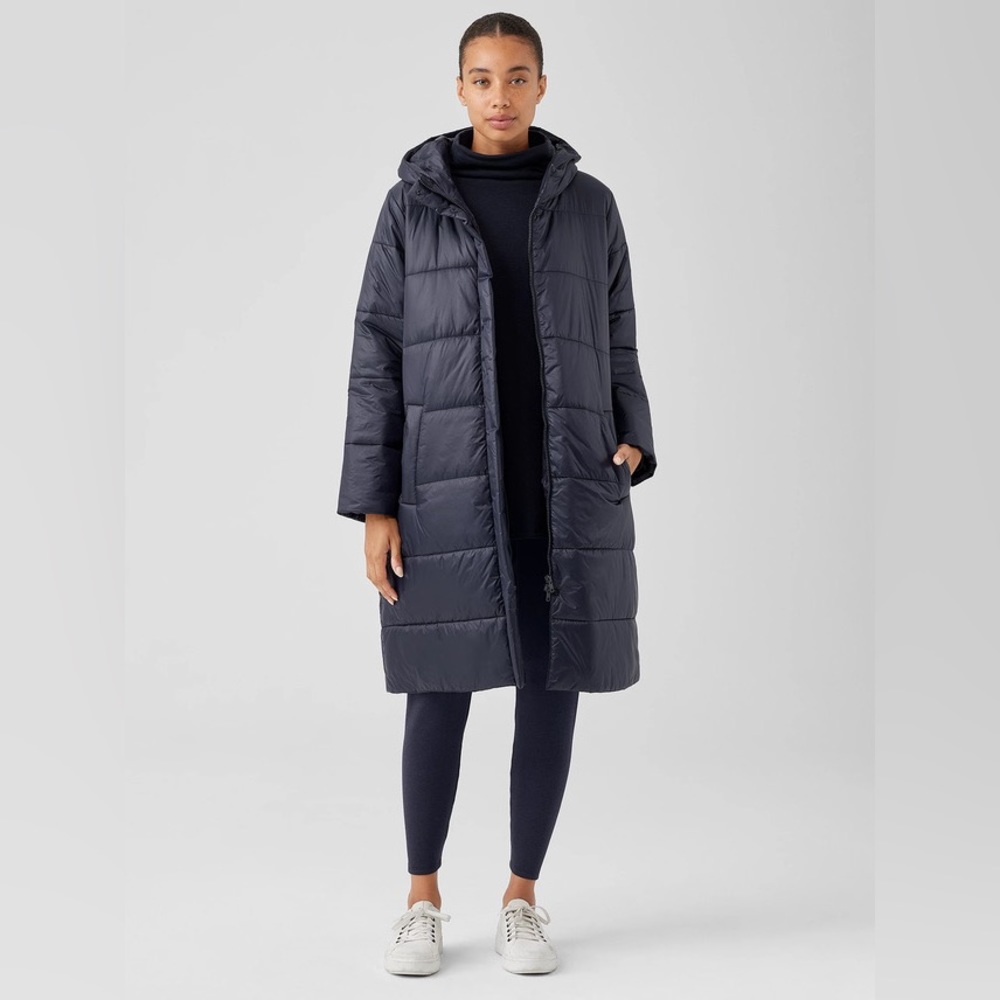 Eileen Fisher Nocturne Puffer Coat fits large!!